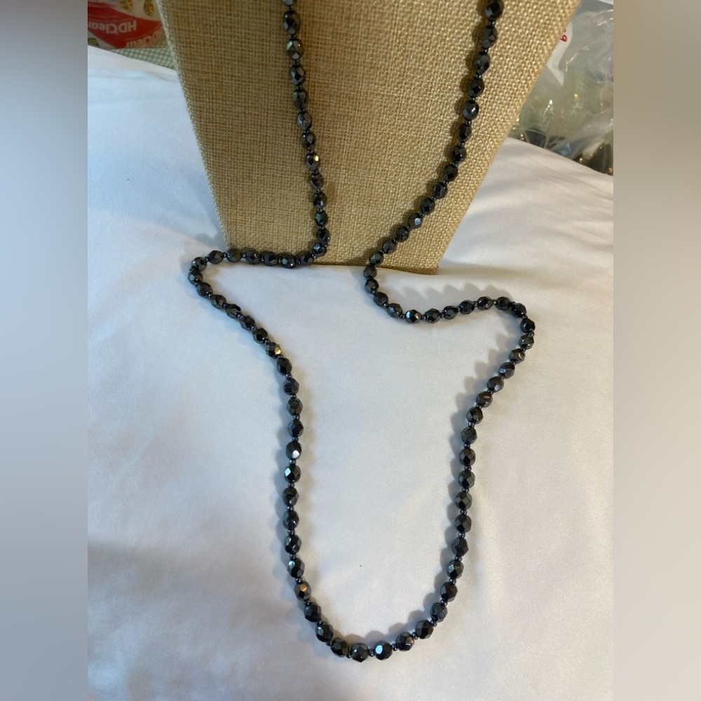 Faceted Beaded 48” Long Necklace